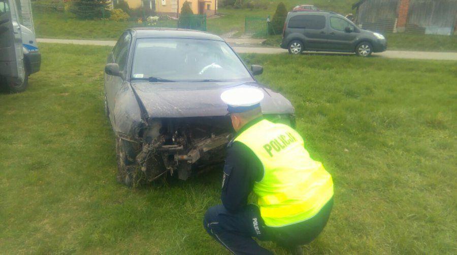 Wjechał w przepust, miał 2,5 promila