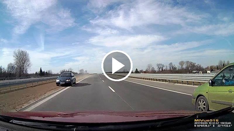 Autostradą A4 pod prąd [WIDEO]