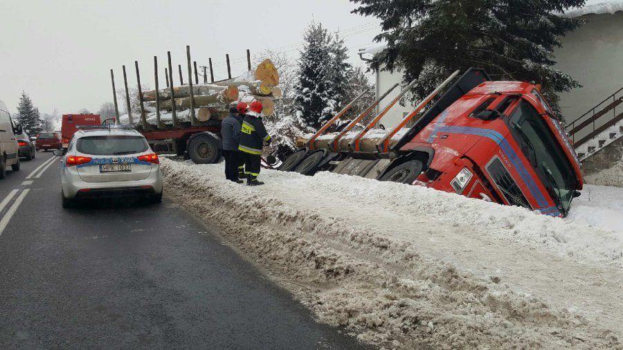 Zderzenie ciężarówki z osobówką