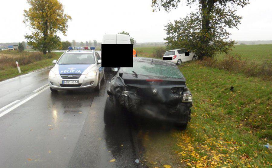 Groźna kolizja czterech samochodów