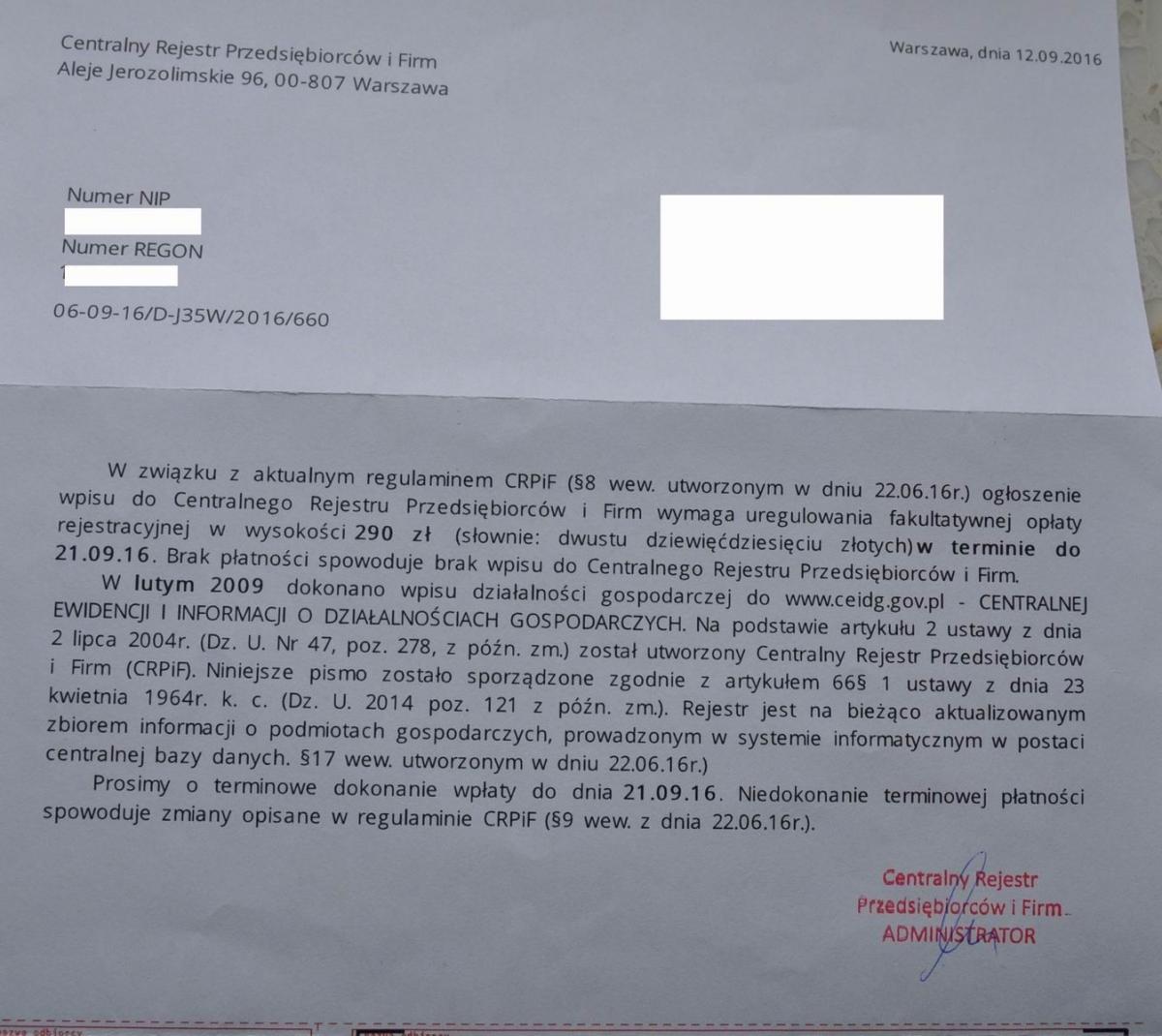Dostałeś takie pismo? Wyrzuć je do kosza