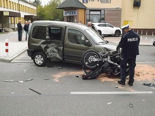 Motocyklista ranny w wypadku [ZDJĘCIA]