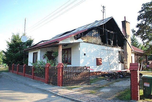Pożar domu jednorodzinnego