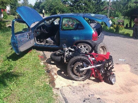 Motocyklista ucierpiał w wypadku
