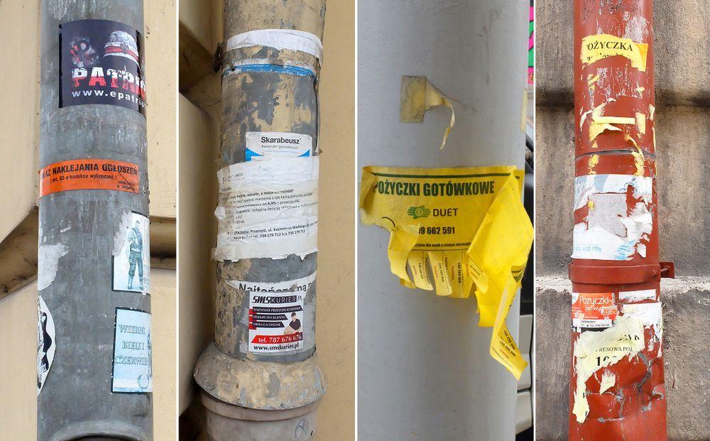 Okiem czepialskiego: Rynny upstrzone ogłoszeniami