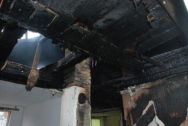 Pożar domu w Baligrodzie
