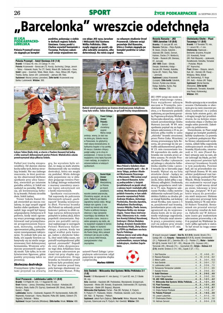 Przepraszamy za pomyłkę. Brakująca strona sportowa