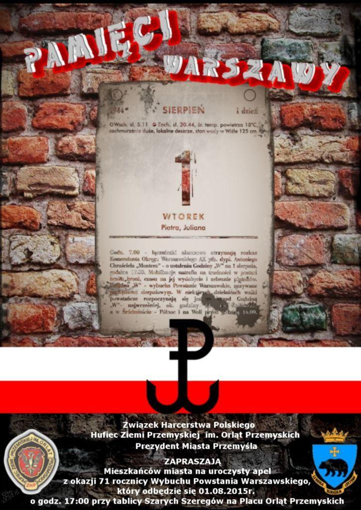 Obchody 71. rocznicy wybuchu Powstania Warszawskiego