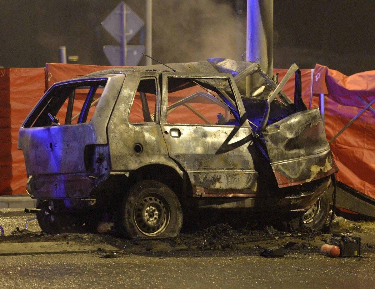 Tragedia na obwodnicy. Kierowca spłonął w aucie (VIDEO)