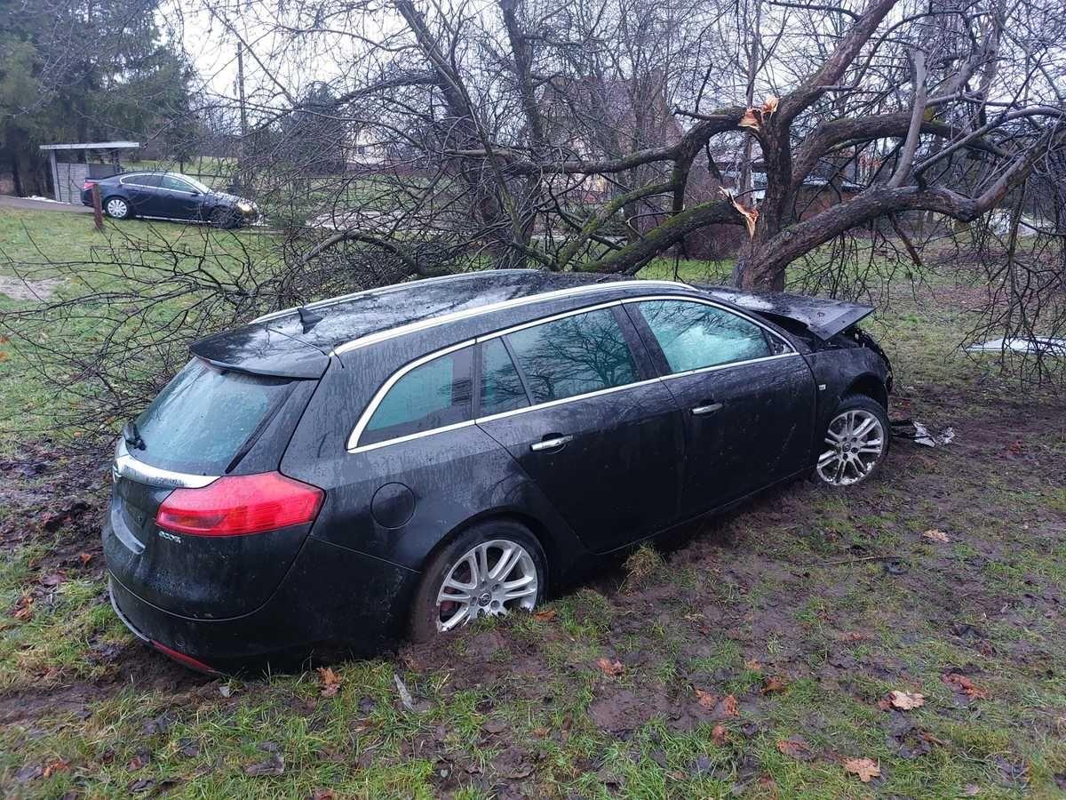 Pijany 25-latek wjechał w drzewo. Był poszukiwany i miał kilka sądowych zakazów jazdy