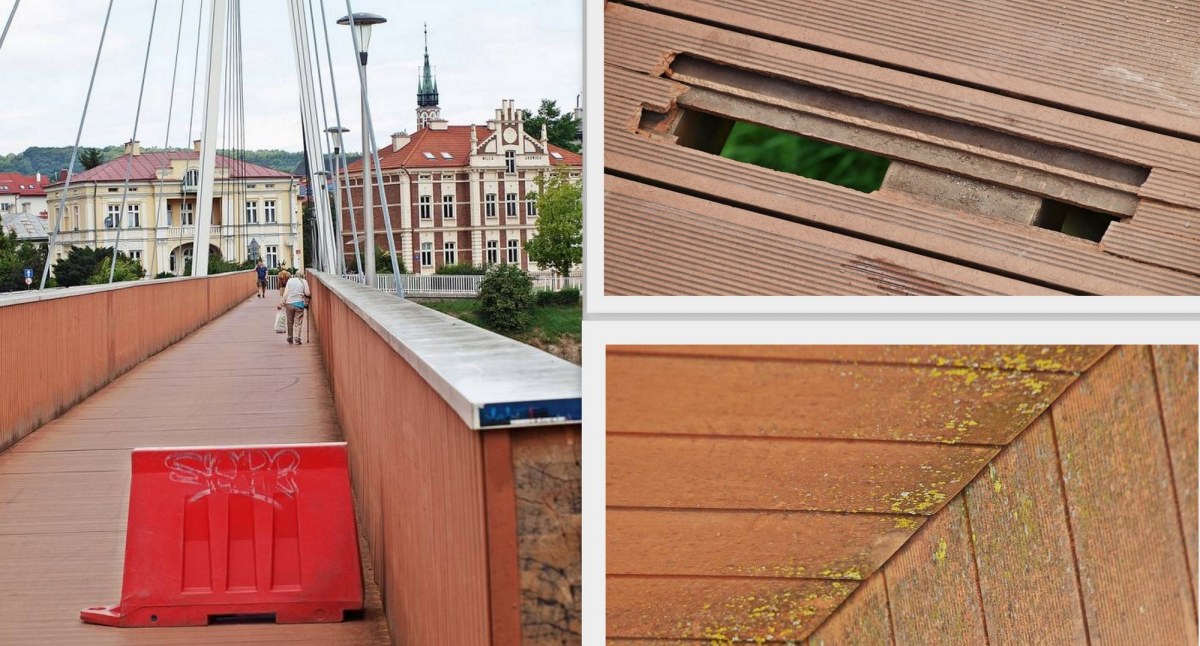 Kładka pieszo-rowerowa na Sanie w Przemyślu się sypie. I sypać się będzie