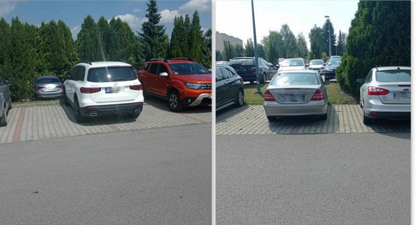 Sygnały Czytelników: Parkowanie przy szpitalu wojewódzkim. Byłoby więcej miejsca, gdyby kierowcy mieścili się w liniach