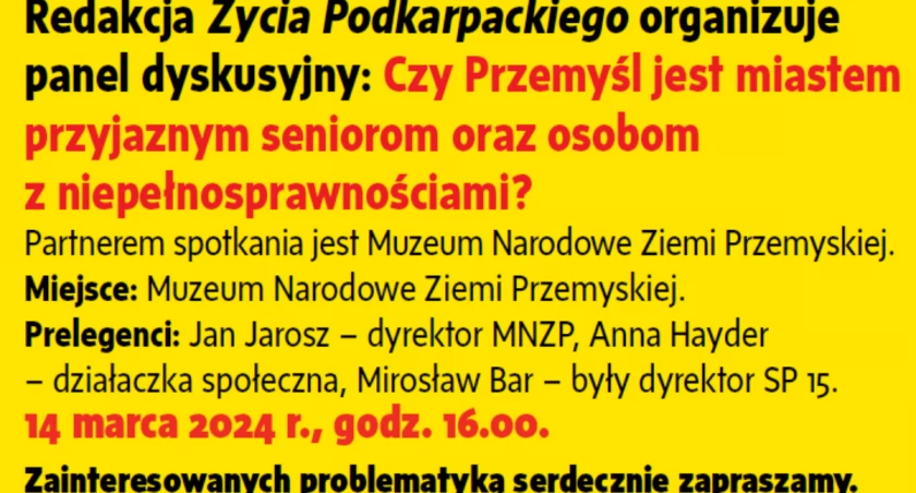 Czy Przemyśl jest miastem przyjaznym seniorom oraz osobom z niepełnosprawnościami? Zapraszamy na spotkanie dyskusyjne!