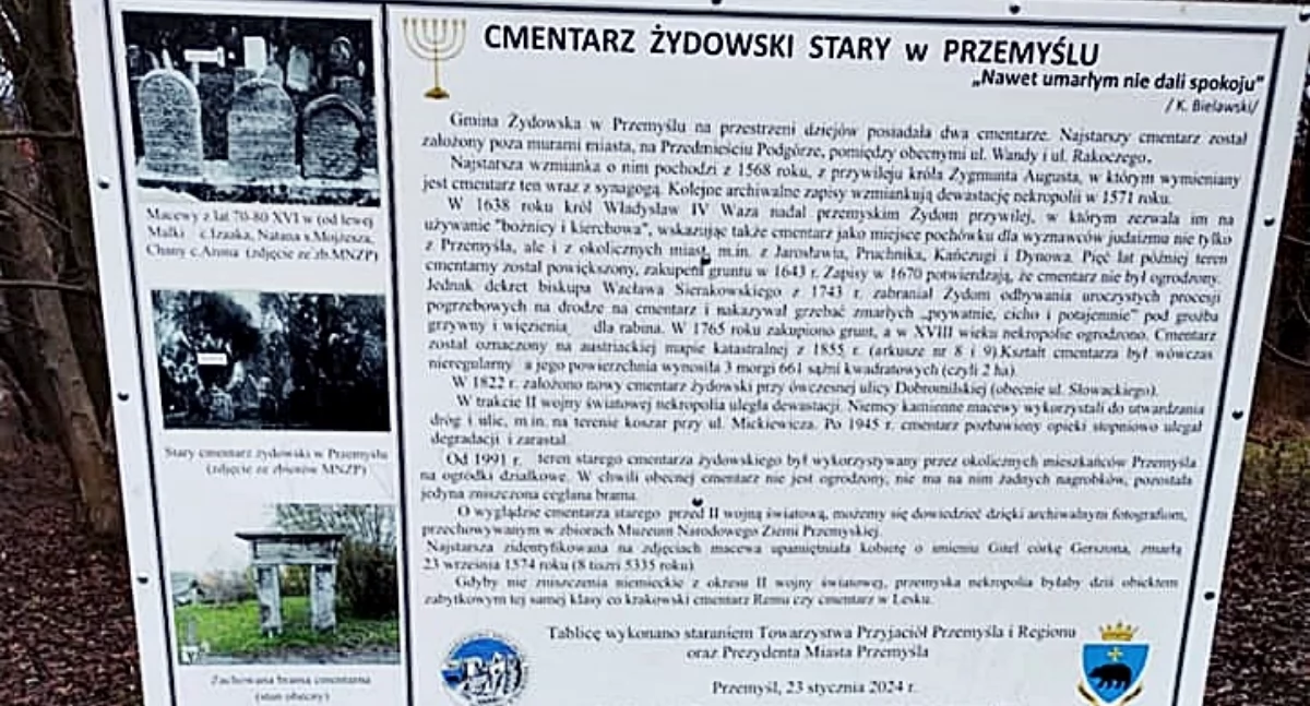 Tablice przy zapomnianej nekropolii przy ulicy Rakoczego