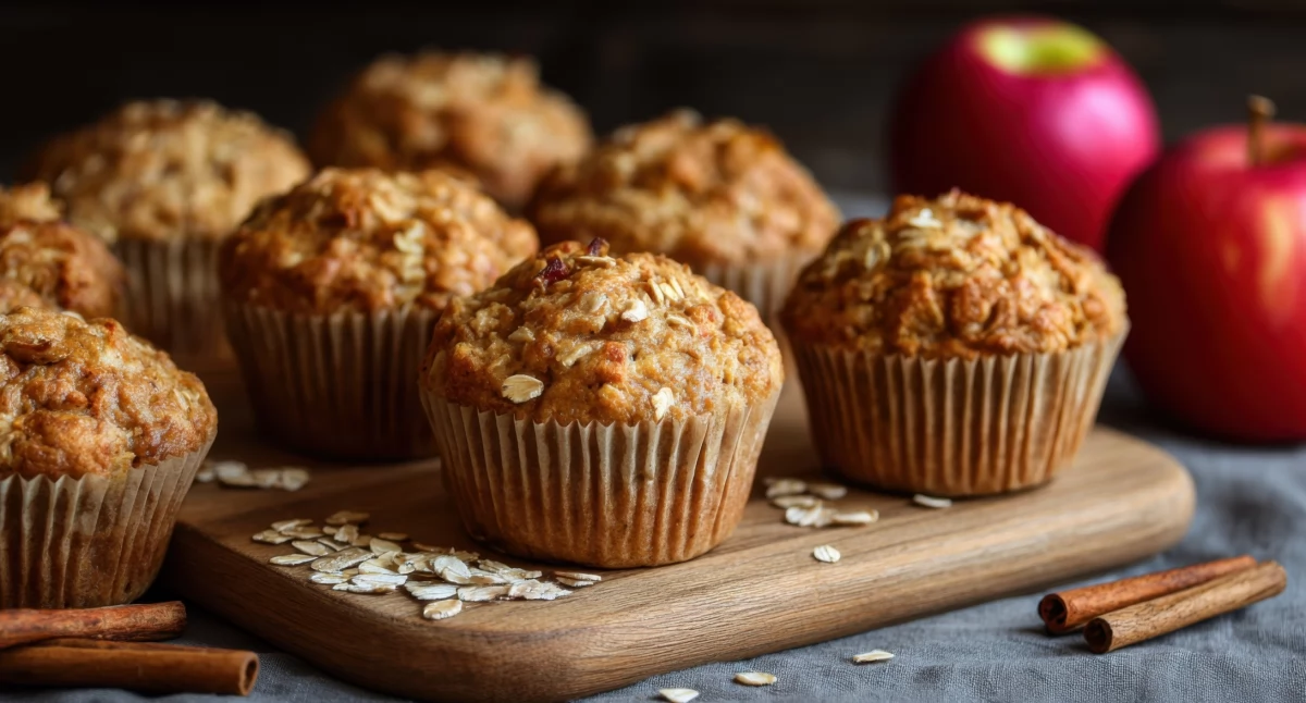 Muffinki owsiane z jabłkami i cynamonem – fit przepis na jesień