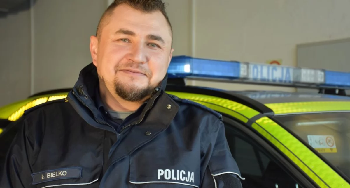 Czujność i szybkość w podejmowaniu decyzji mł. asp. Łukasza Bielko uratowały 81-letnią kobietę
