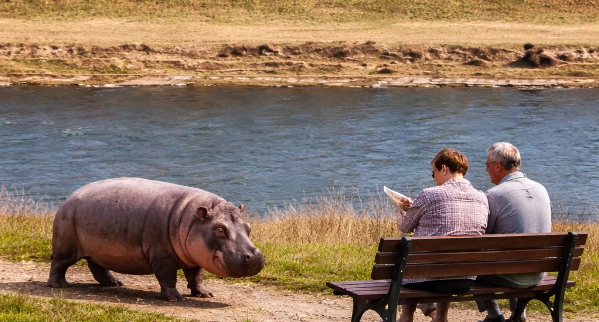 Hipopotam nad Sanem?! Mieszkańcy przecierali oczy ze zdumienia!