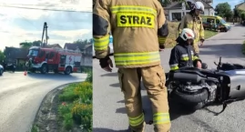Zderzenie osobówki z motocyklem w Urzejowicach