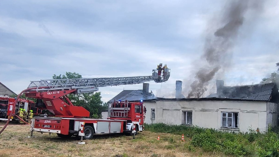 Pożar budynku mieszkalnego na Posadzie