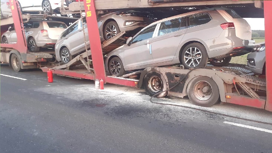 Pożar autolawety na DW 470