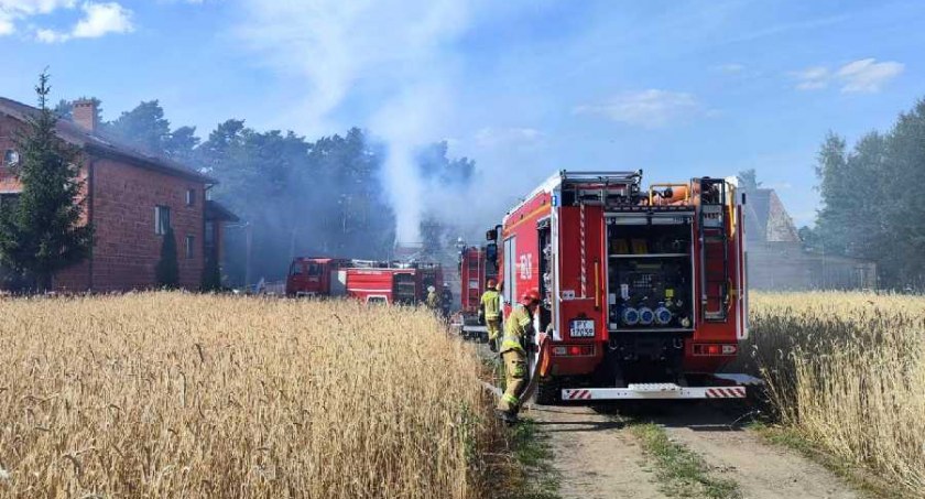 Pożar budynku inwentarskiego 