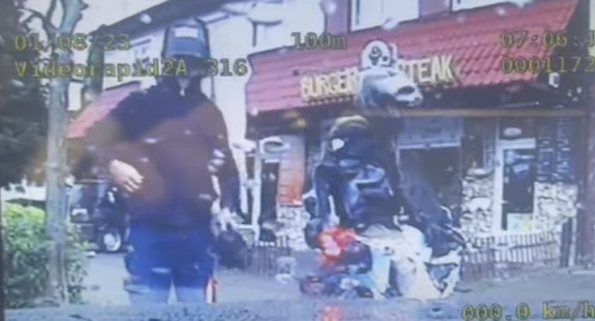 Założył maskę zamiast kasku, został ukarany