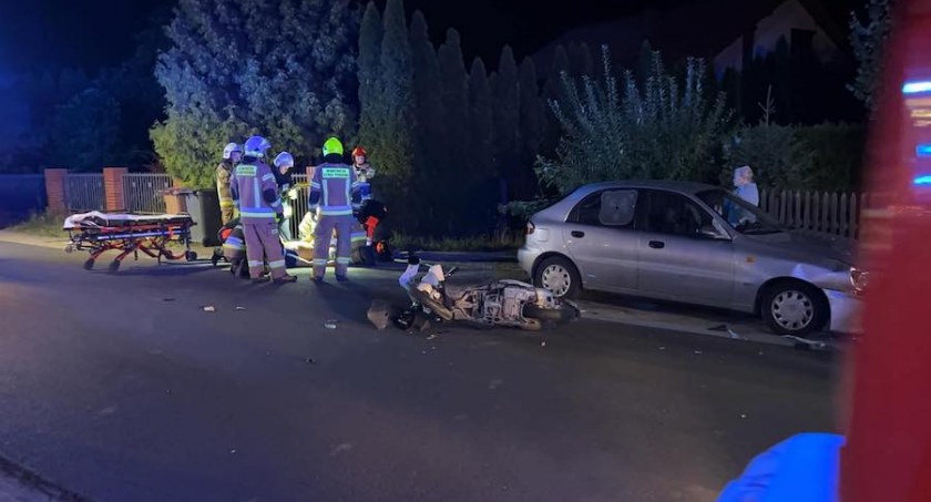 Wypadek motocyklisty na Posadzie