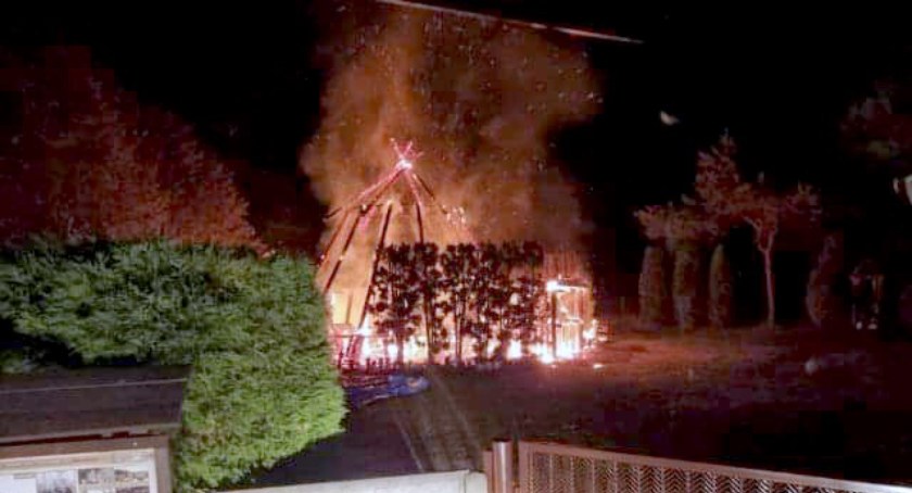 Pożar w siedzibie myśliwych