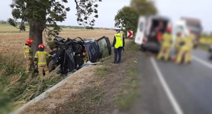 Wypadek w Dąbroszynie. Dwie osoby ranne