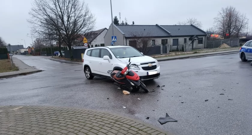 Potrącenie motorowerzysty