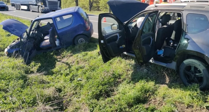 Zderzenie dwóch samochodów  na DK92