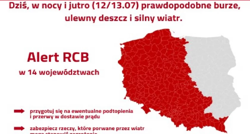 Przygotujcie się na możliwe burze!