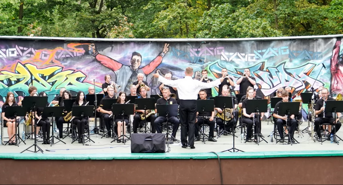 Orkiestra górnicza na Święto Wojska Polskiego