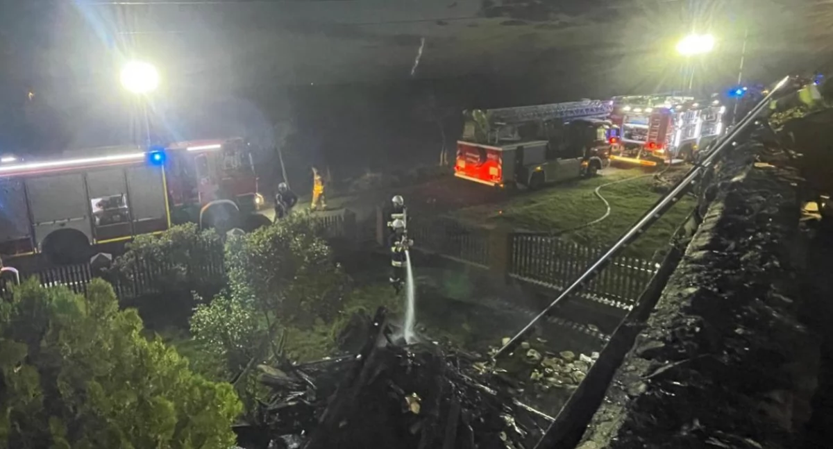 Pożar budynku mieszkalnego w miejscowości Ponętów Górny Pierwszy
