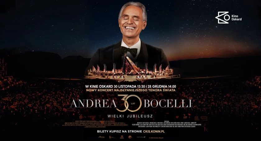 Andrea Bocelli w Kinie Oskard! Zobacz retransmisje koncertu z okazji wielkiego jubileuszu