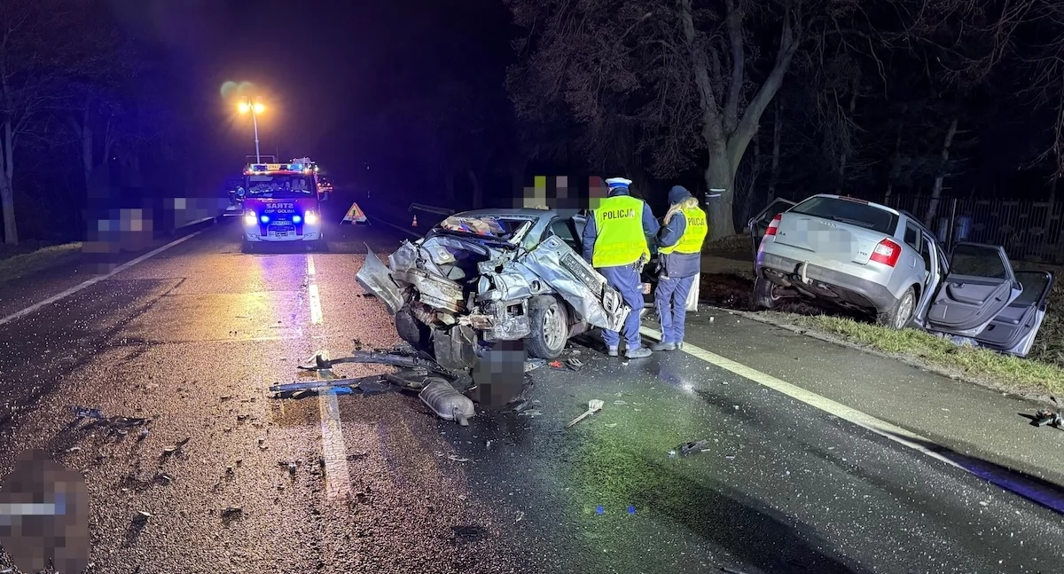 Wypadek 4 samochodów w miejscowości Kolonia Golina 