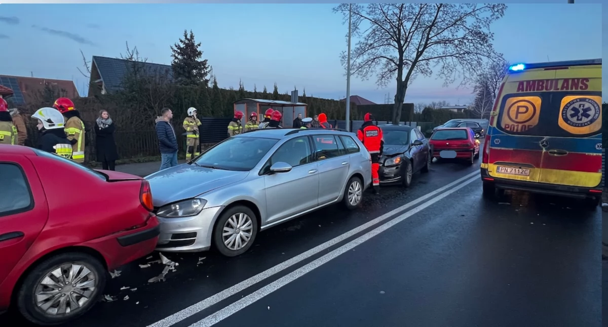 Zderzenie 6 samochodów