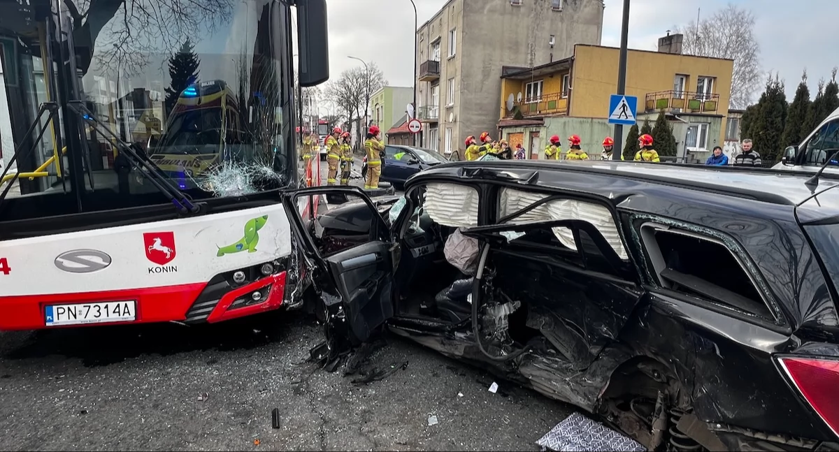 Wypadek w starym Koninie