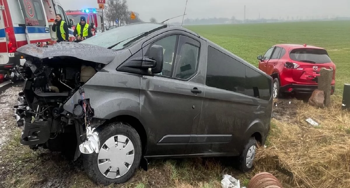 Wypadek drogowy w miejscowości Aleksandrów