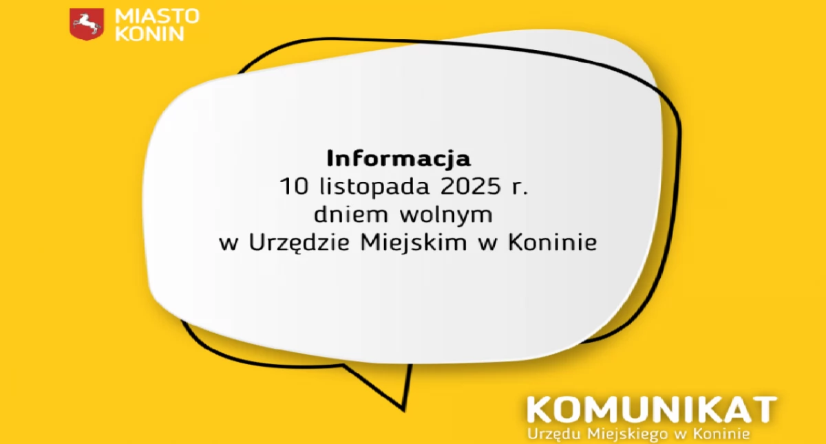 10 listopada dniem wolnym w Urzędzie Miejskim w Koninie