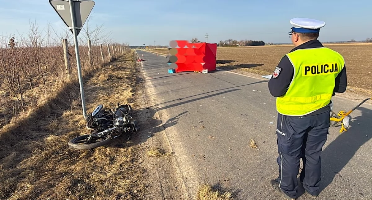Śmiertelny wypadek motocyklisty w gminie Strzałkowo – 70-latek zginął na miejscu w Podkornaty