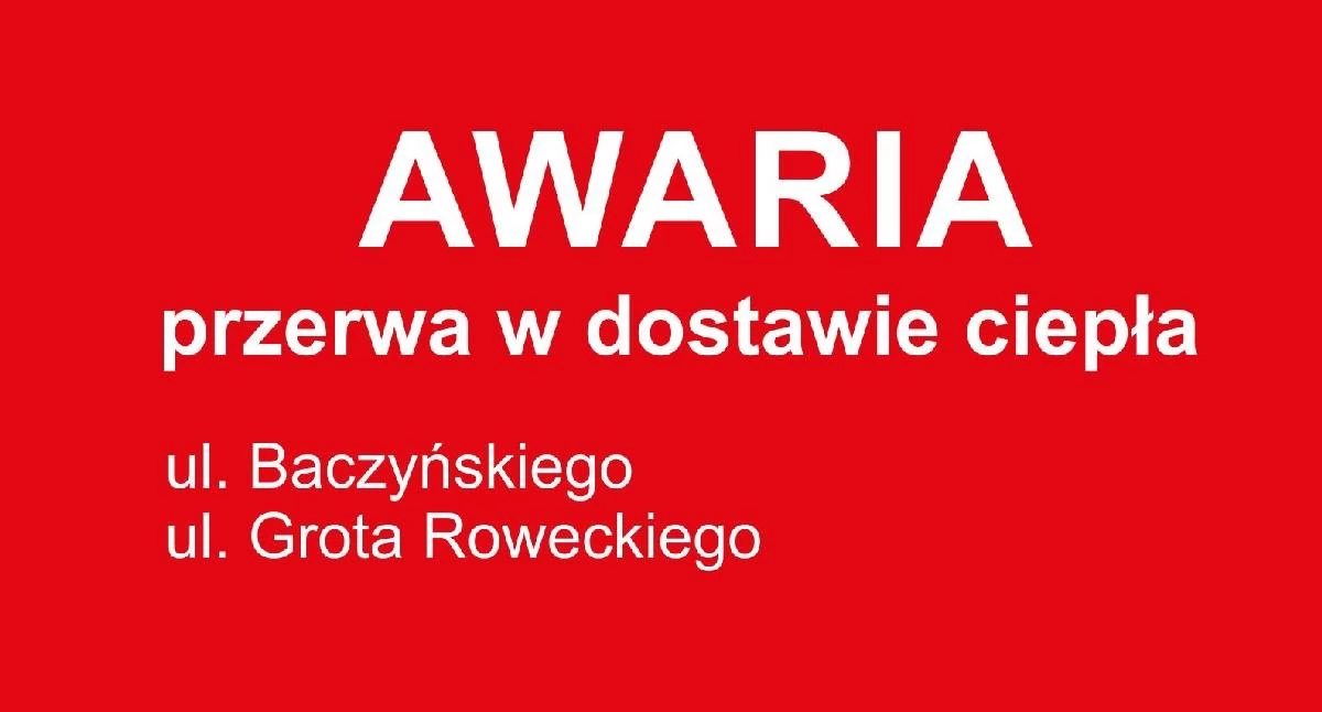 Przerwa w dostawie ciepła Konin: Awaria sieci ciepłowniczej na ul. Baczyńskiego i Grota Roweckiego