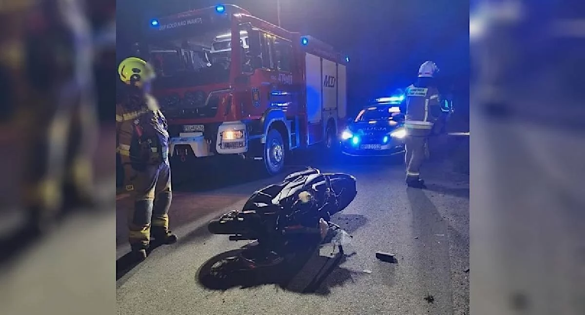 Tragiczny wypadek niedaleko Koła. Kierowca skutera zginął na miejscu