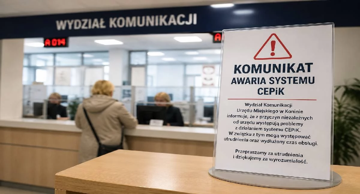Awaria systemu CEPiK. Utrudnienia w Wydziale Komunikacji w Koninie, mieszkańcy muszą uzbroić się w cierpliwość