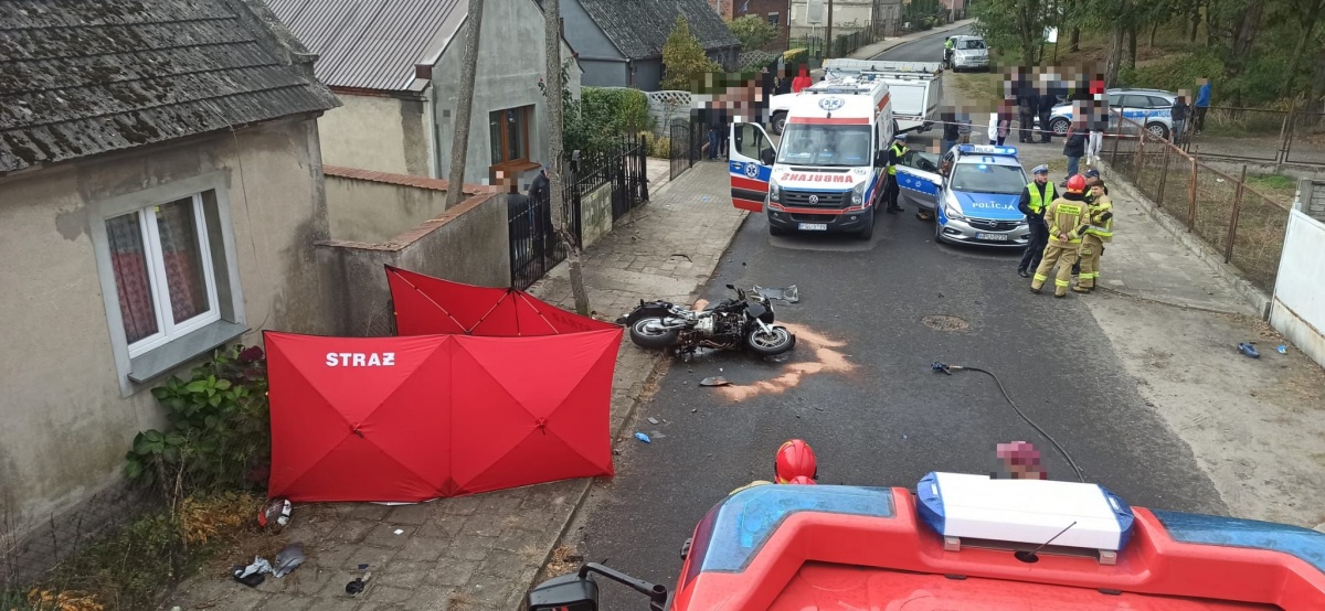 Wypadek motocyklisty w Zagórowie