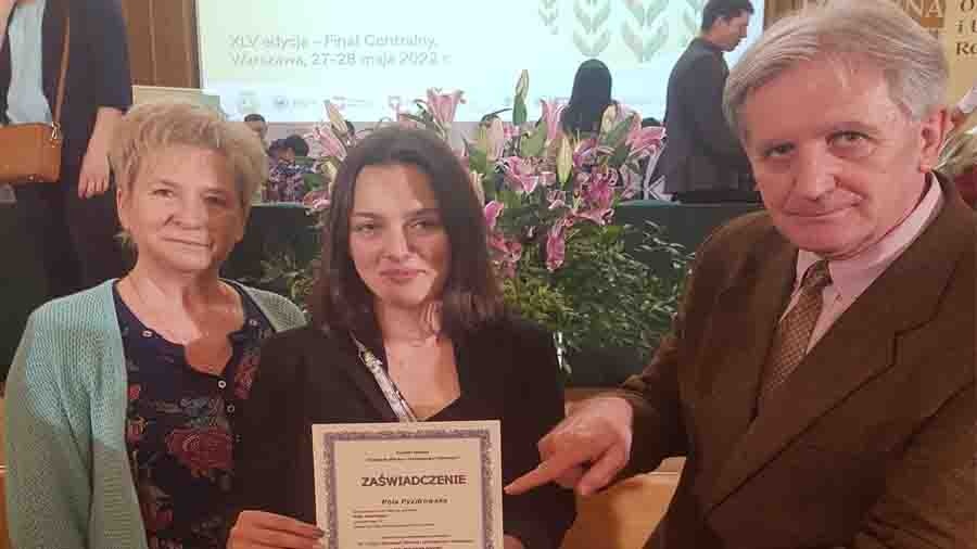 Laureatka Olimpiady Wiedzy i Umiejętności Rolniczych z Żychlina