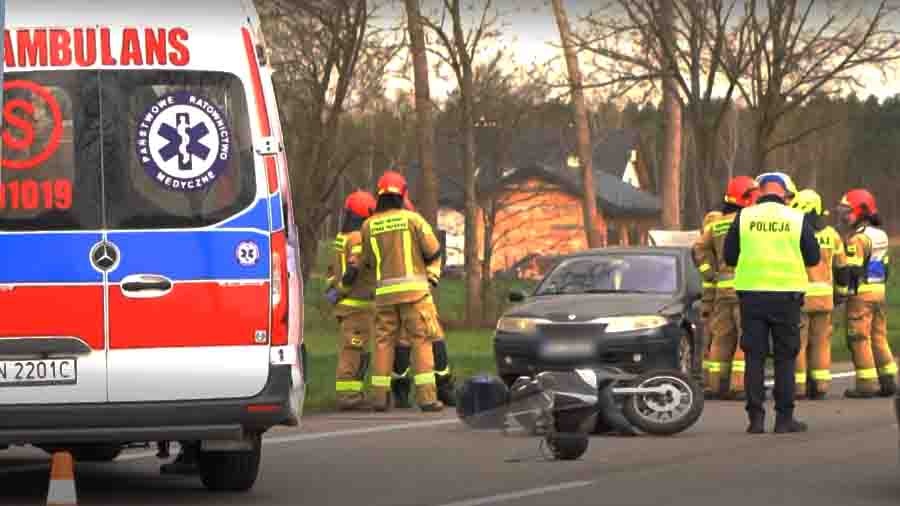 Wypadek motocyklisty na DK 92