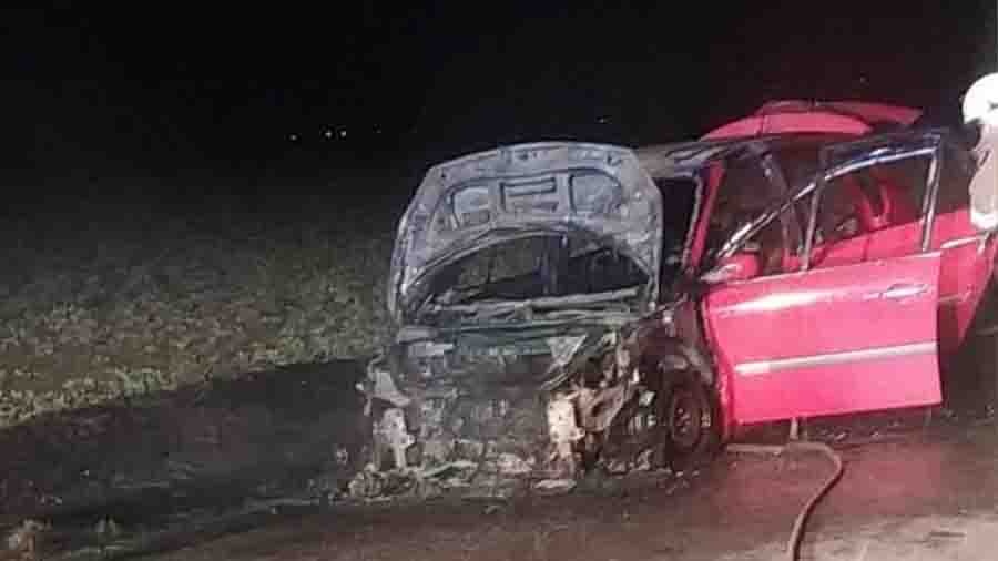 Pożar samochodu osobowego w miejscowości Górki