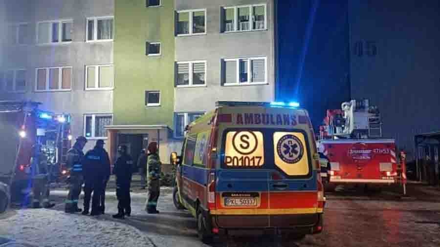 Pożar mieszkania w bloku
