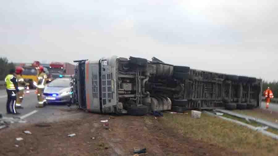 Wypadek na autostradzie A2